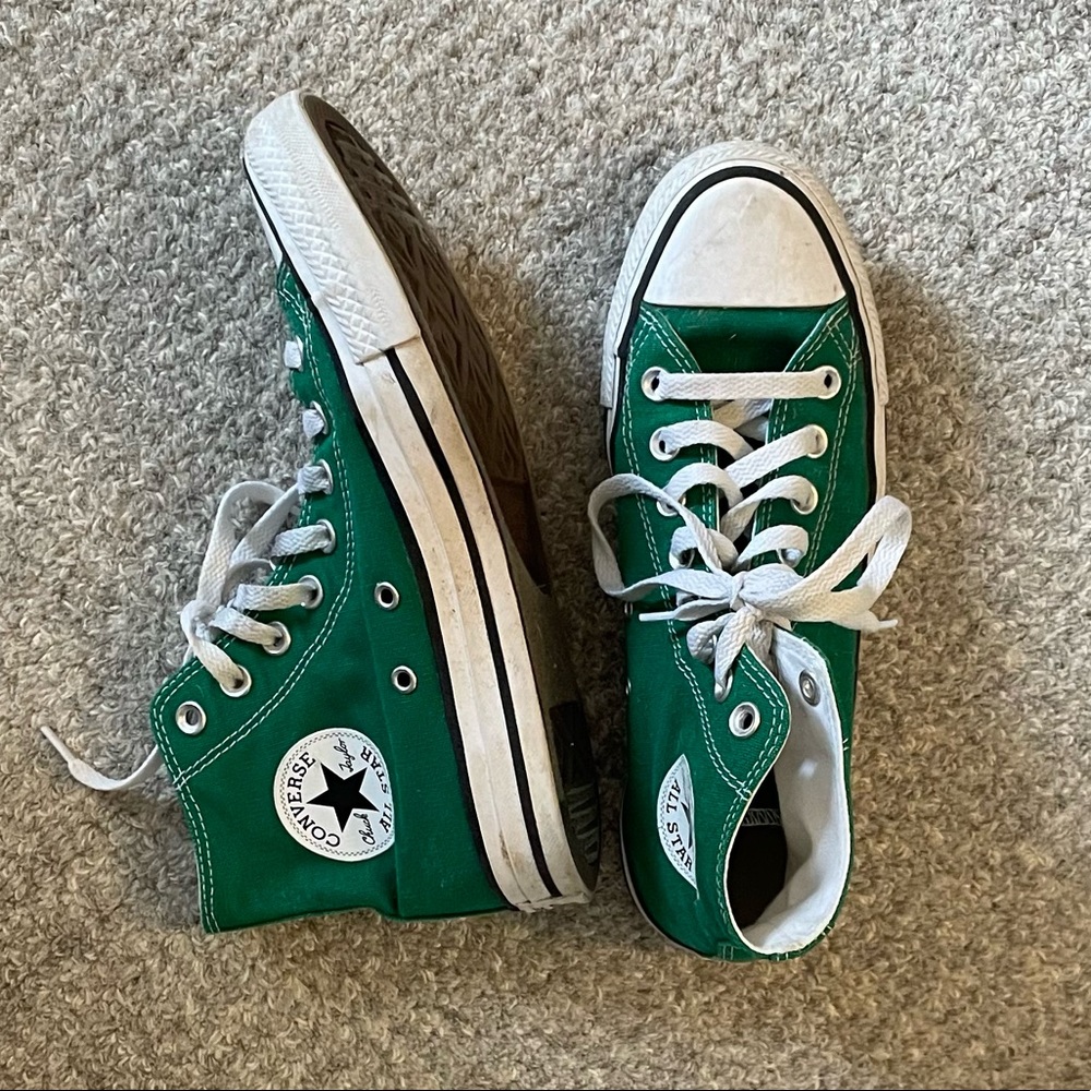 amazon green high top converse